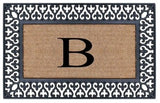 Club Border Black/Beige 18"x30" Monogrammed Doormat