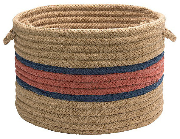 Colonial Mills Basket Garden Banded Round Basket Terracotta/ Jasmine Round