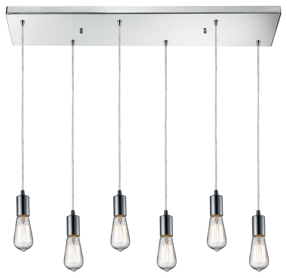 Menlow Park 6-Light Pendant, Polished Chrome