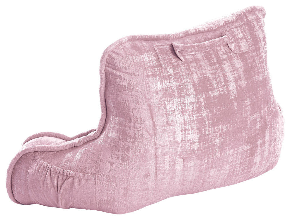Textured Velvet DIY Bed Rest Cover and Inserts, Soft Pink, 20"x18"x17"