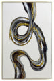 Wave Framed Canvas Art Hand Painted Abstract Champagne Frame