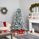 6' Flocked Livingston Fir Faux Xmas Tree With Pine Cones & 300 Clear Warm Lights