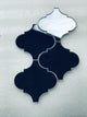 Reflections 9"x14" Mirror Arabesque Waterjet Mosaic in GRAPHITE Glossy