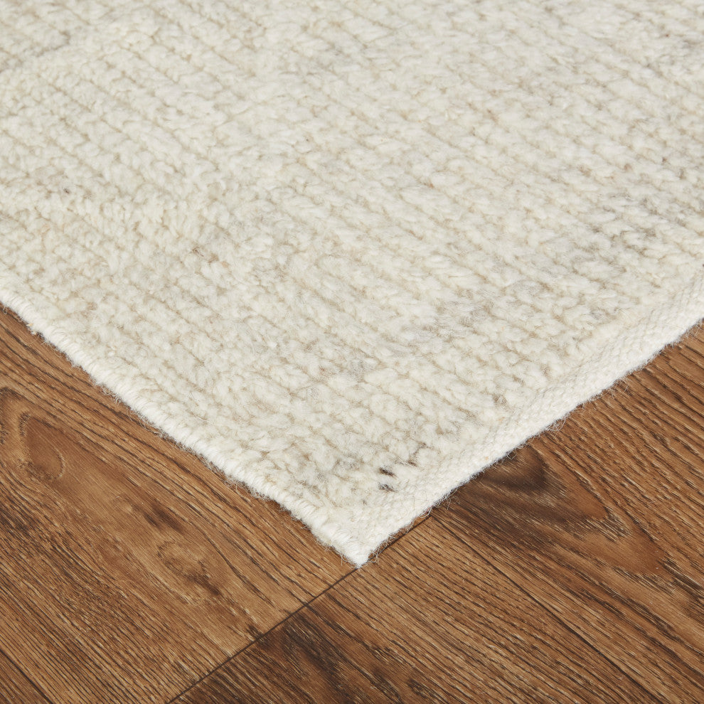 Weave & Wander Rheed Wool Rug, Ivory/Beige, 3ft-6in x 5ft-6in Rug