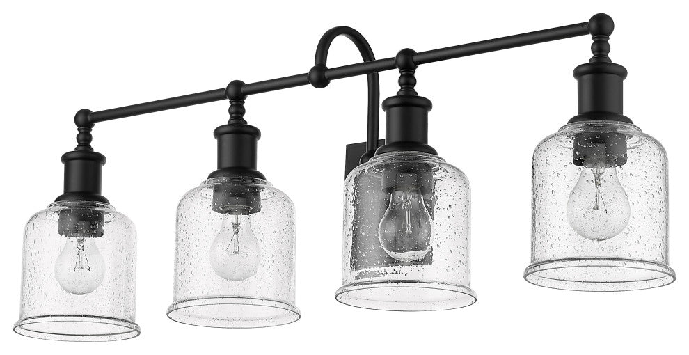 Zlite 734-4V-MB 4-Light Vanity, Clear Seedy