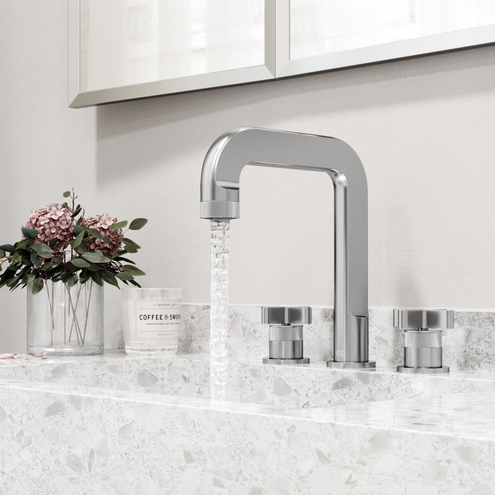 VIGO Wythe 9" H 2-Handle Widespread Bathroom Faucet, Brushed Nickel