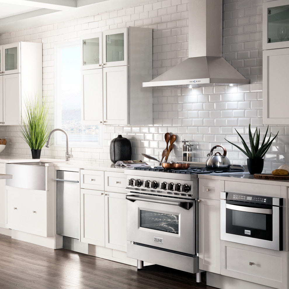 ZLINE 30" Range Hood, Stainless Steel With Set of 2 Charcoal Filters