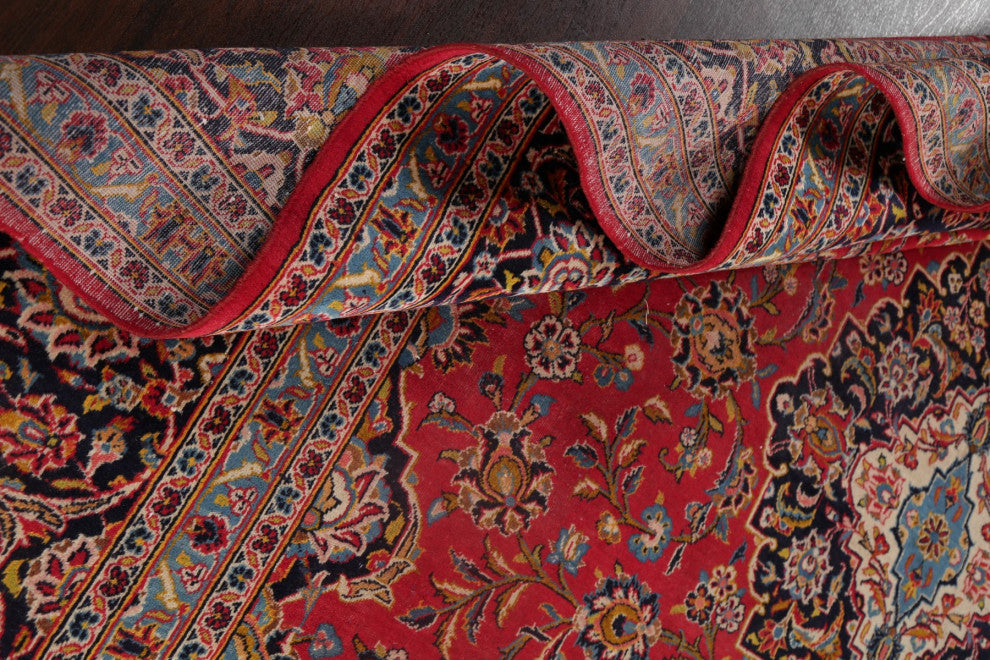 Consigned, Oriental Traditional Handmade Vintage Persian Area Rug, Red, 10x13