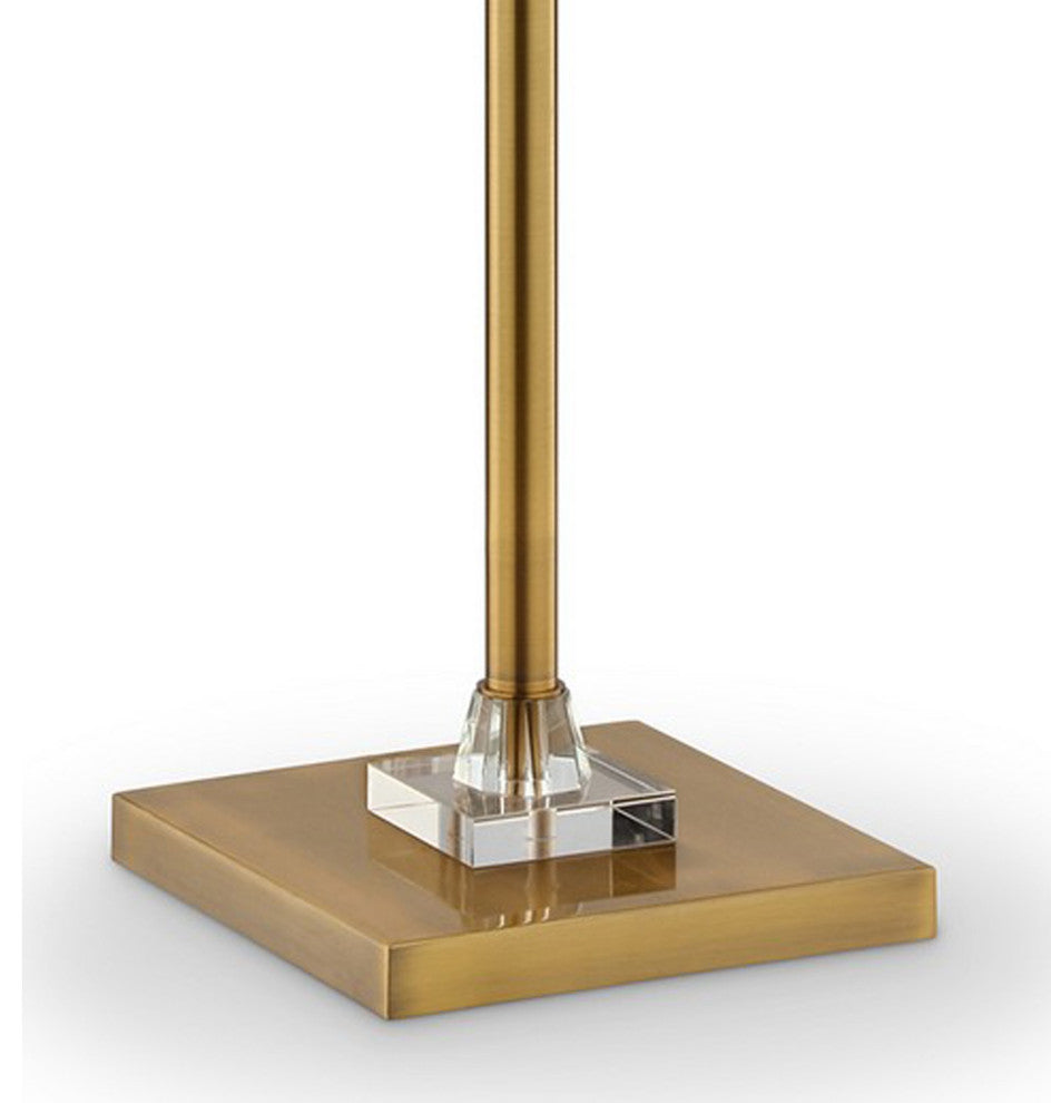 Benzara BM240877 Floor Lamp With Crystal Orb and Metal Stalk Support, Gold