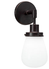 Meridian 1-Light Wall Sconce, Dark Granite Finish, 5" White Glass