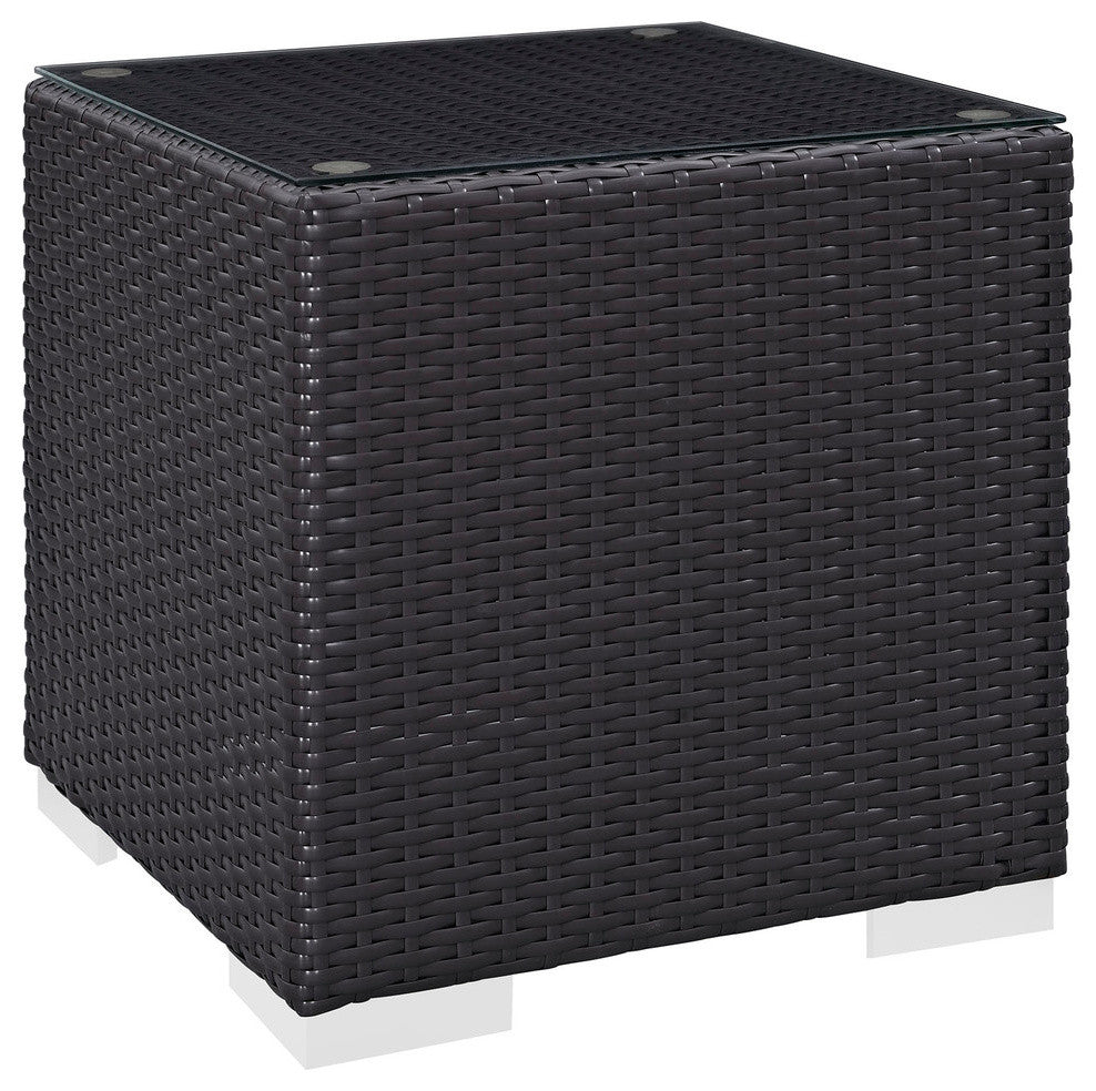 Modern Contemporary Outdoor Patio Sectional Set, Peridot, Synthetic Rattan
