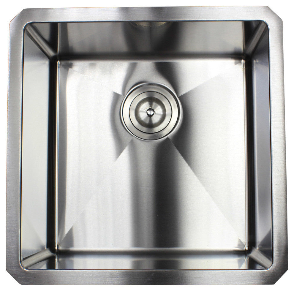 18" 16 Gauge Undermount Single Bowl Stainless Steel Sink Package