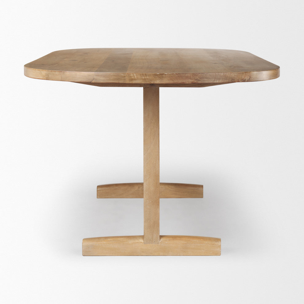 Viktor 84"L Light Brown Solid Wood Dining Table