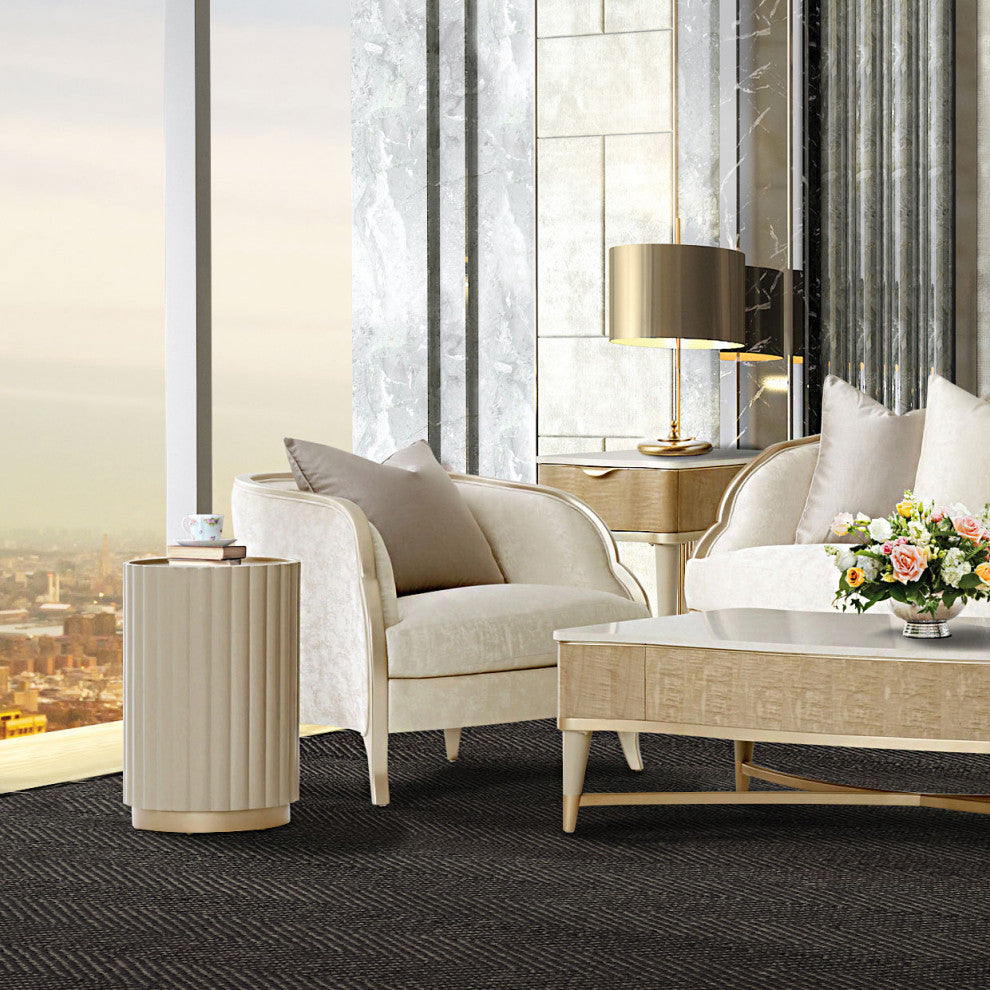 Malibu Crest Round Chairside Table - Chardonnay