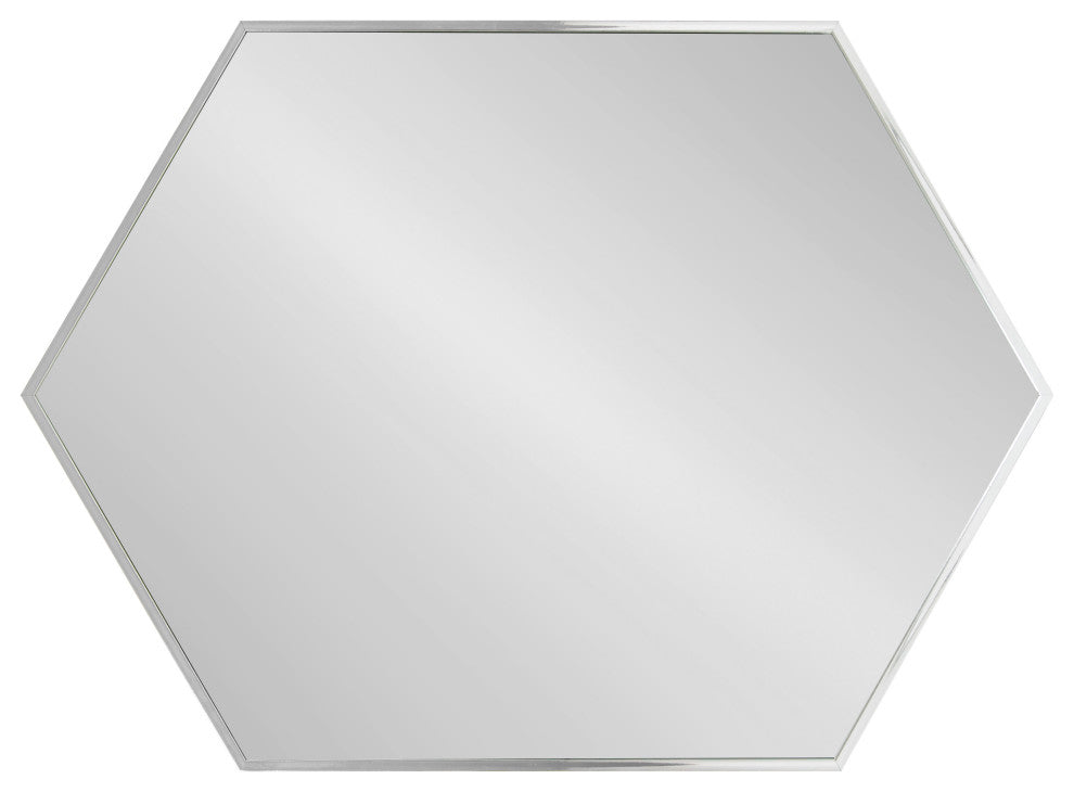 Rhodes Framed Hexagon Wall Mirror, Silver, 22x31