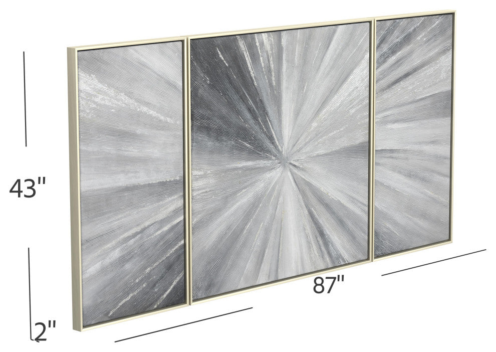 Cambric Framed Canvas - Set of 3 - Silver Frame