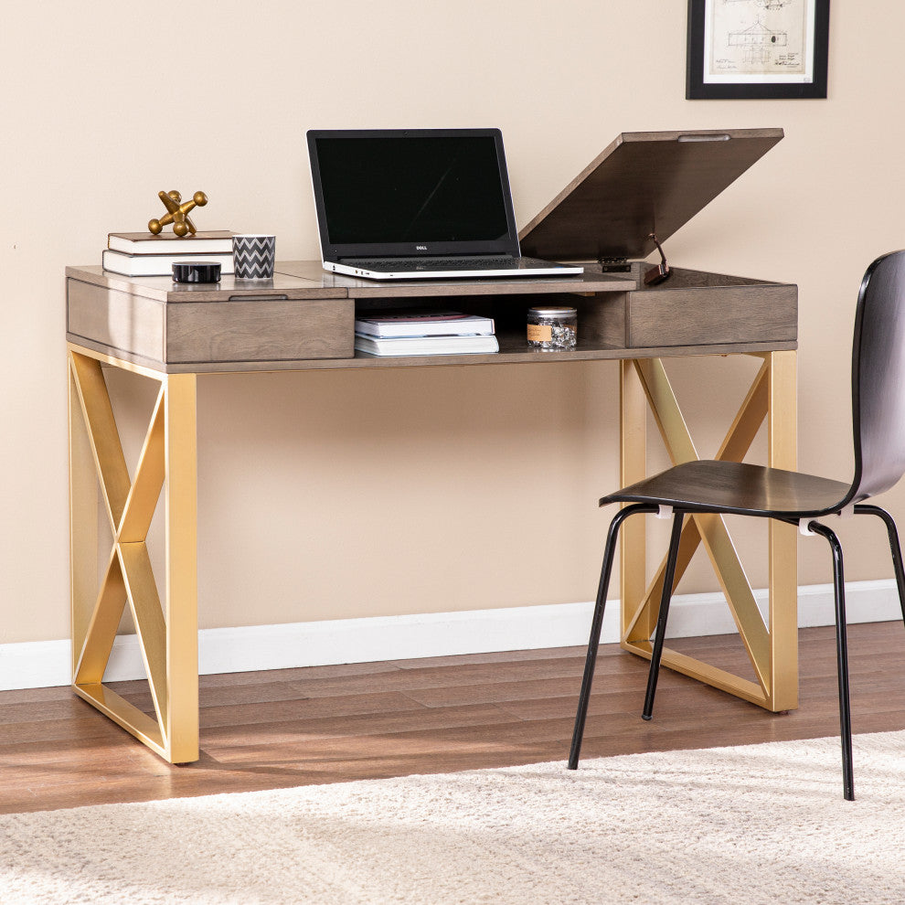 Sawyer Two-Tone Desk With Storage