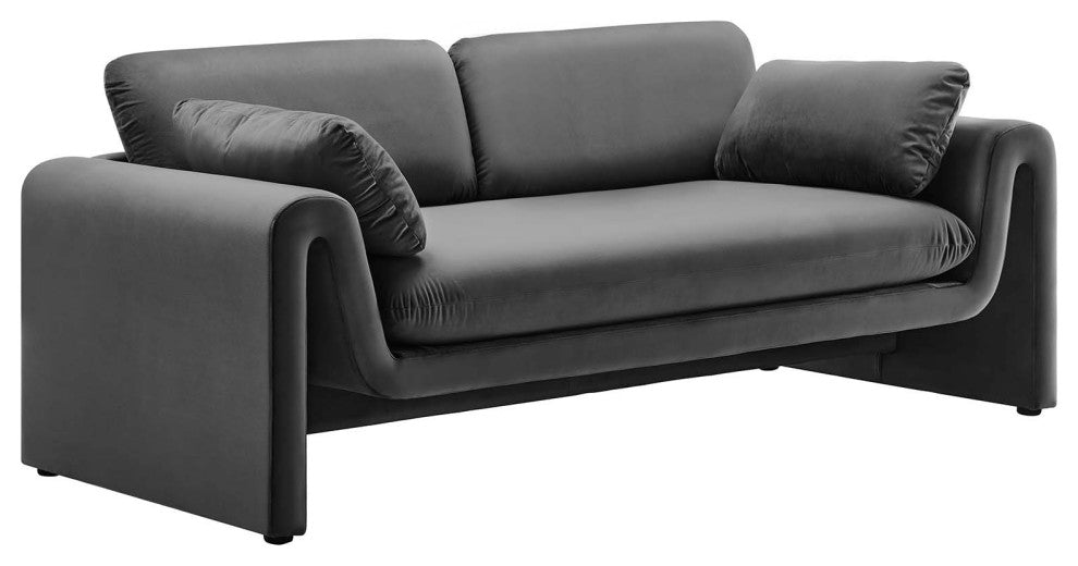 Waverly Performance Velvet Sofa, Gray