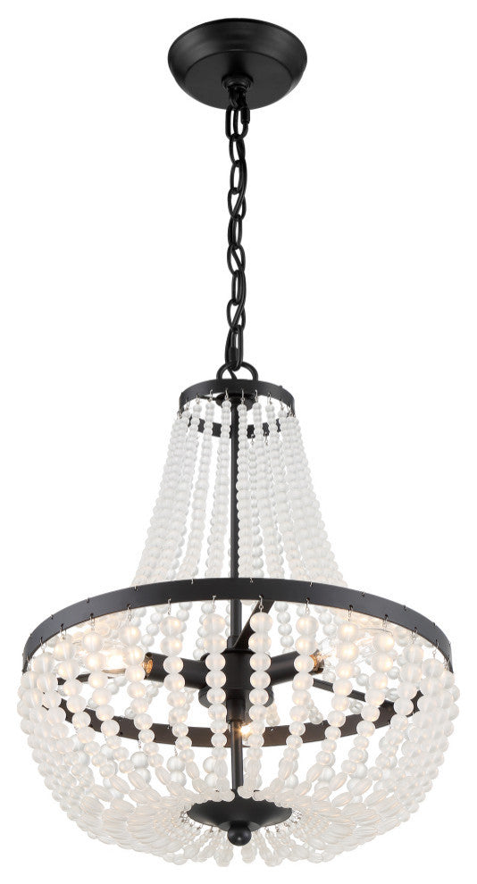 Rylee Three Light Chandelier in Matte Black