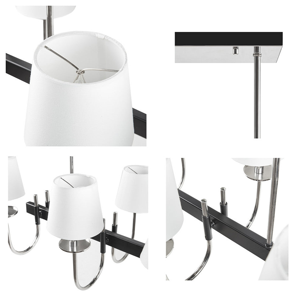 Hampton Hill Fairmount Traditional 8-Light Chandelier, Black/Silver