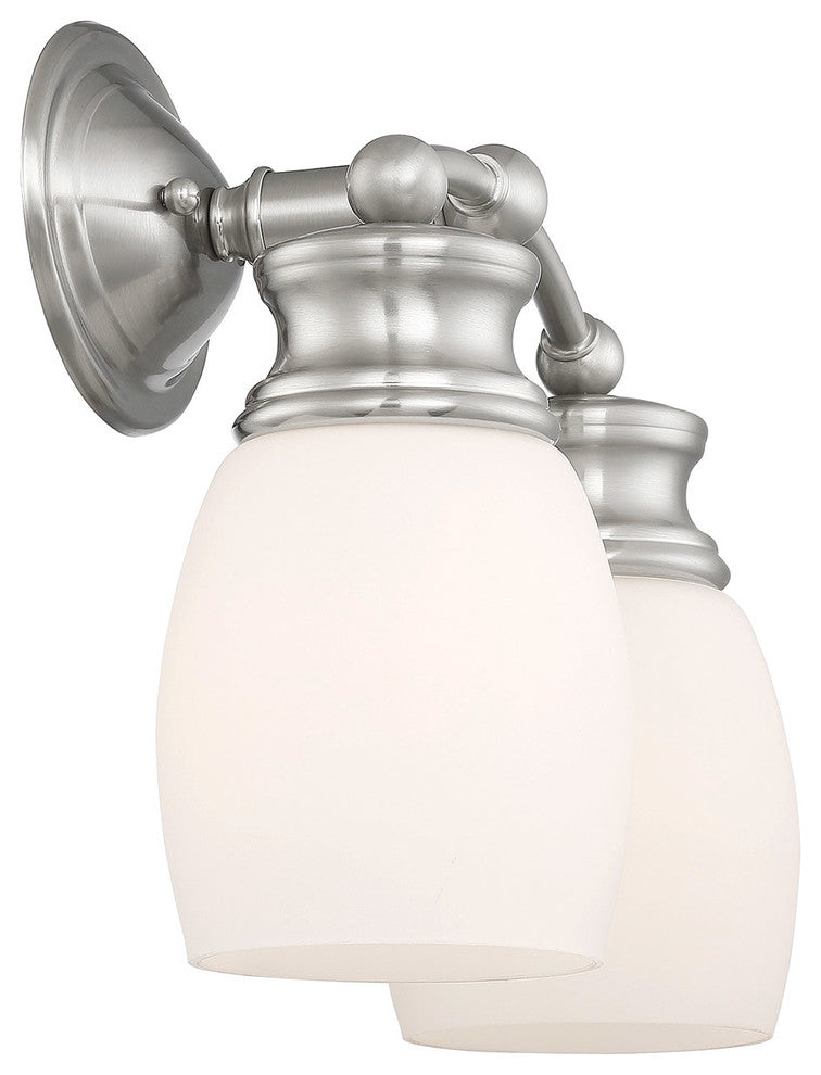 Elise 2-Light Bath Vanity Fixture Vanity, Satin Nickel