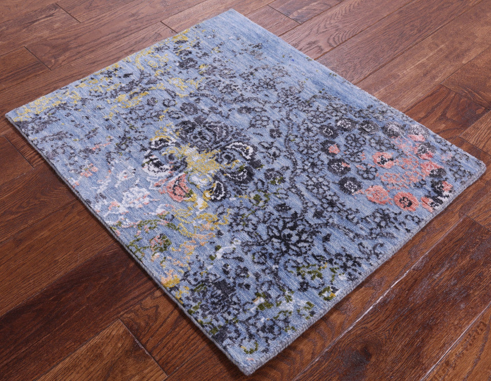 2' 1 X 2' 6" Square Modern Hand Knotted Wool & Silk Rug - Q13744