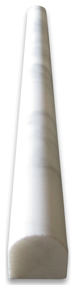 Carrara White Marble Venato Carrera Pencil Liner Trim Molding Honed, 1 piece