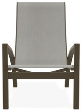 Kendall Sling Stackable Outdoor Lounge Chair, Augustine Oyster/Beachwood