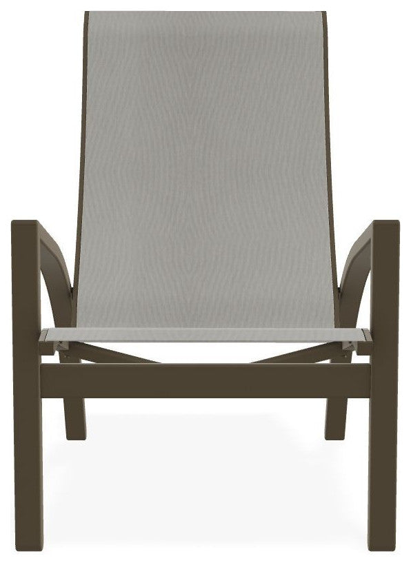 Kendall Sling Stackable Outdoor Lounge Chair, Augustine Oyster/Beachwood