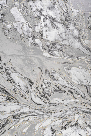 Swirl Marbled Abstract Area Rug, Gray/Black, 3 X 5