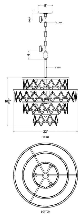 Varaluz 386C04 Fleur 4 Light 22"W Ring Chandelier - French Gold