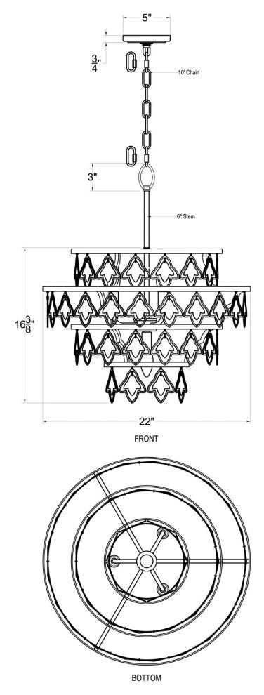 Varaluz 386C04 Fleur 4 Light 22"W Ring Chandelier - French Gold