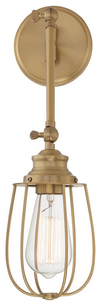 Savoy House Meridian 1-Light Wall Sconce M90022NB, Natural Brass