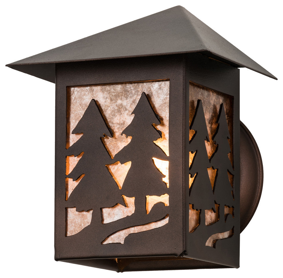 7 Wide Twin Spruce Trees Wall Sconce