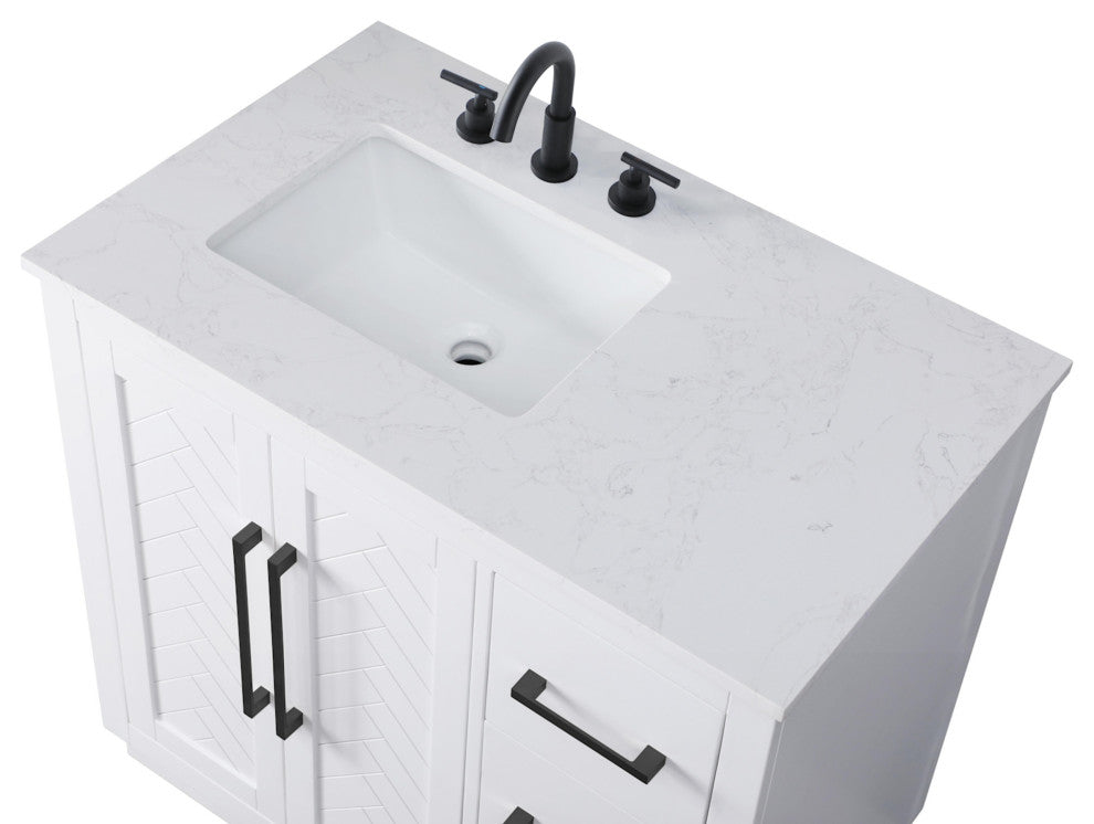 Elegant Lighting VF29036 Chase 36" - Linen Oak