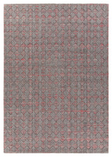 Netix Contemporary Area Rug, Red and Gray, 7'9"x10'6"