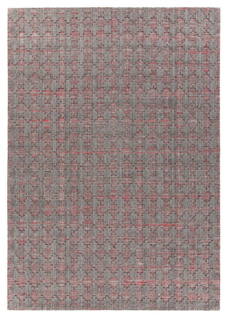 Netix Contemporary Area Rug, Red and Gray, 7'9"x10'6"
