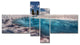 Amazing Blue Melt Lake in Fog, Large Landscape Canvas Print, 60"x32", 4 panels