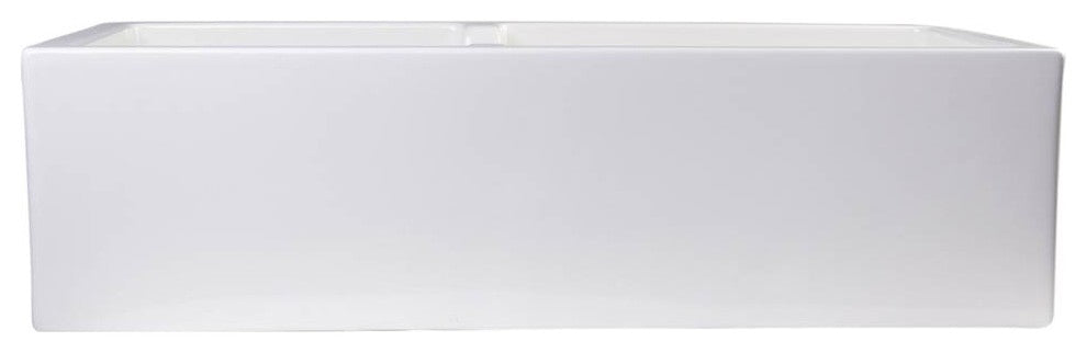 ALFI brand AB3618DB-B Biscuit Smooth Thick Wall Fireclay Two Bowl Farm Sink