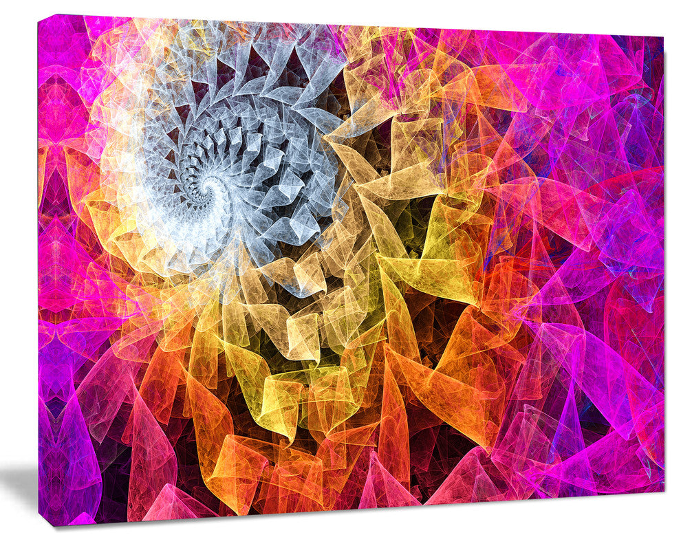 Colorful Spiral Kaleidoscope, Oversized Abstract Canvas Art Print, 60x40