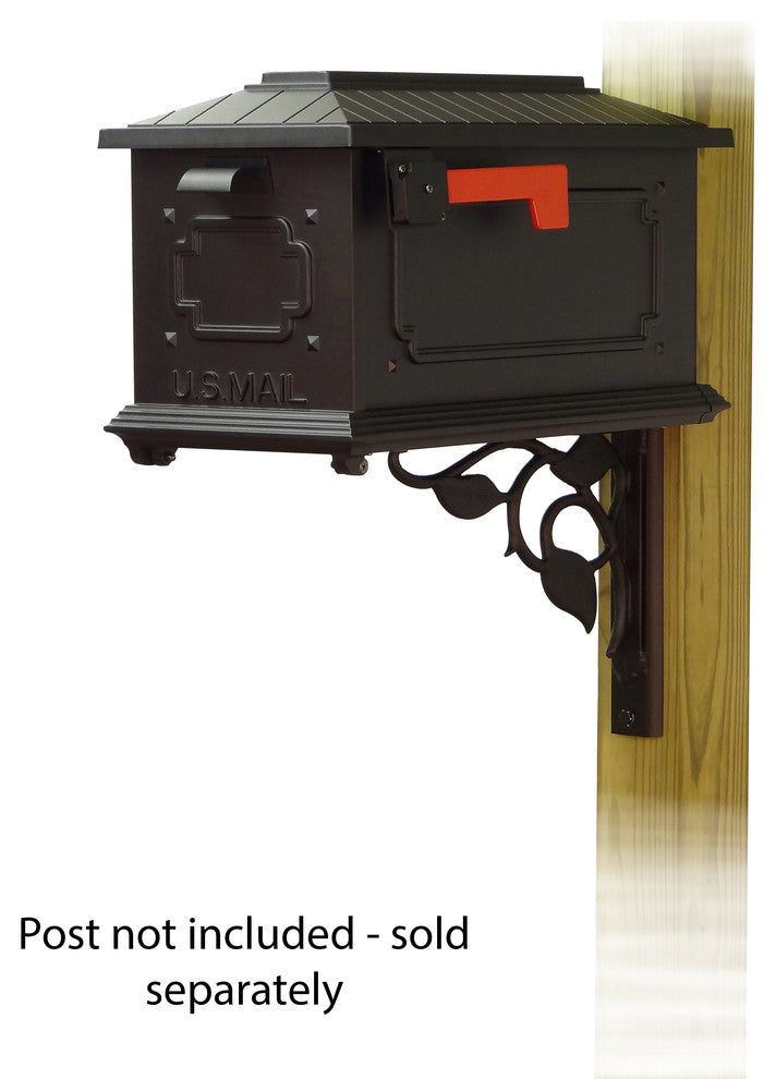 Kingston Curbside Mailbox With Floral Front Single Mailbox Mounting Bracket