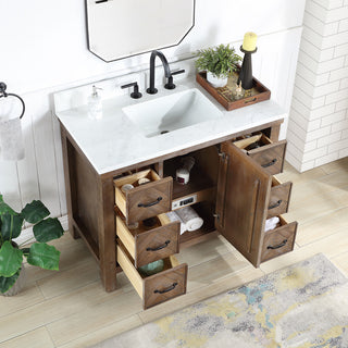 Javier Bath Vanity, Composite Stone Top, Antique Gray, 42", Single Vanity, No Mirror