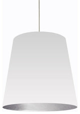 Dainolite 1-Light Oversized Drum Pendant, White, Silver Shade, Large, OD-L-691