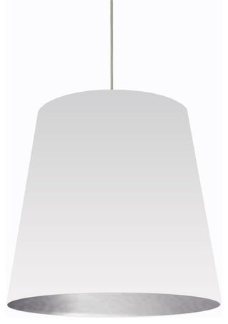 Dainolite 1-Light Oversized Drum Pendant, White, Silver Shade, Large, OD-L-691