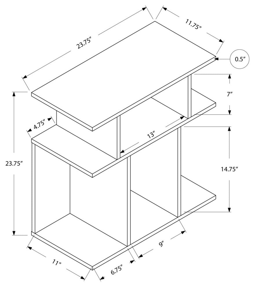 HomeRoots 11.75" x 23.75" x 23.75" White Hollow Core Particle Board Accent Table