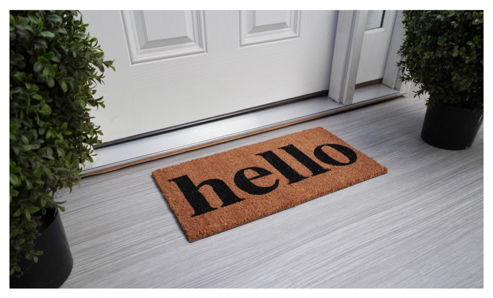 Calloway Mills Hello Doormat Natural/Black, 12x 24