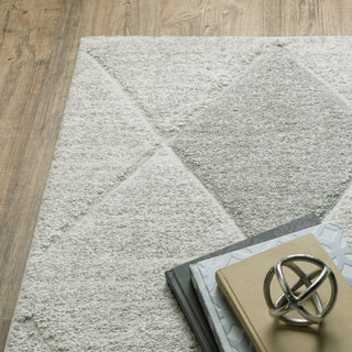 Canton Geometric Grey/Ivory Indoor Area Rug, 3'3"x5'