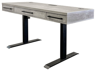 Modern Wood Laminate Office Electronic Sit/Stand Desk, Concrete Gray