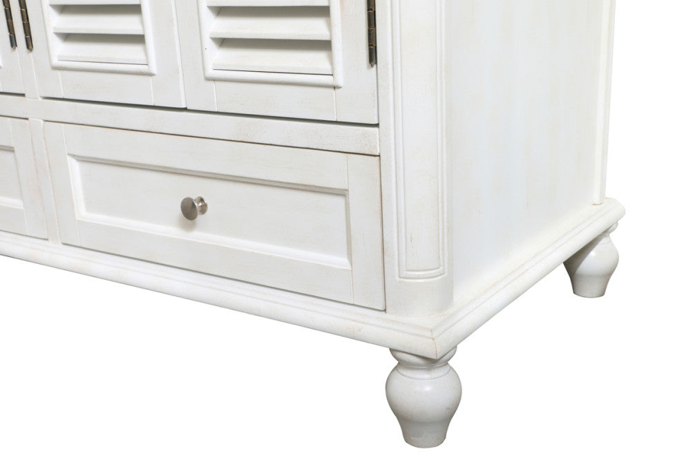 Home Living Single Bathroom Vanity, Antique White, 48"