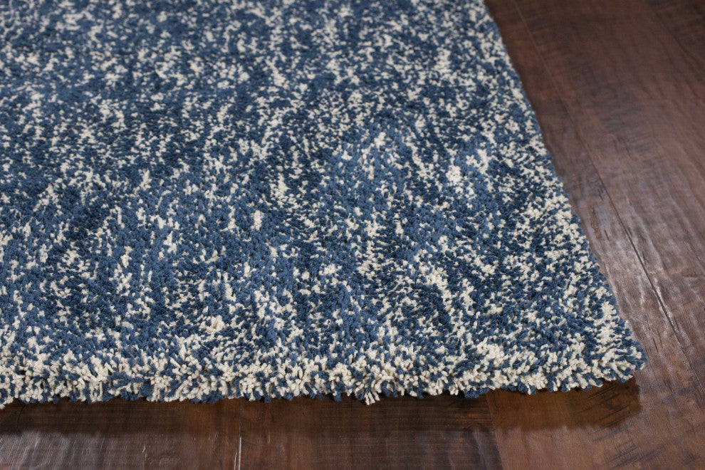 HomeRoots 8' x 11' 'Indigo and Ivory Heather Shag Area Rug